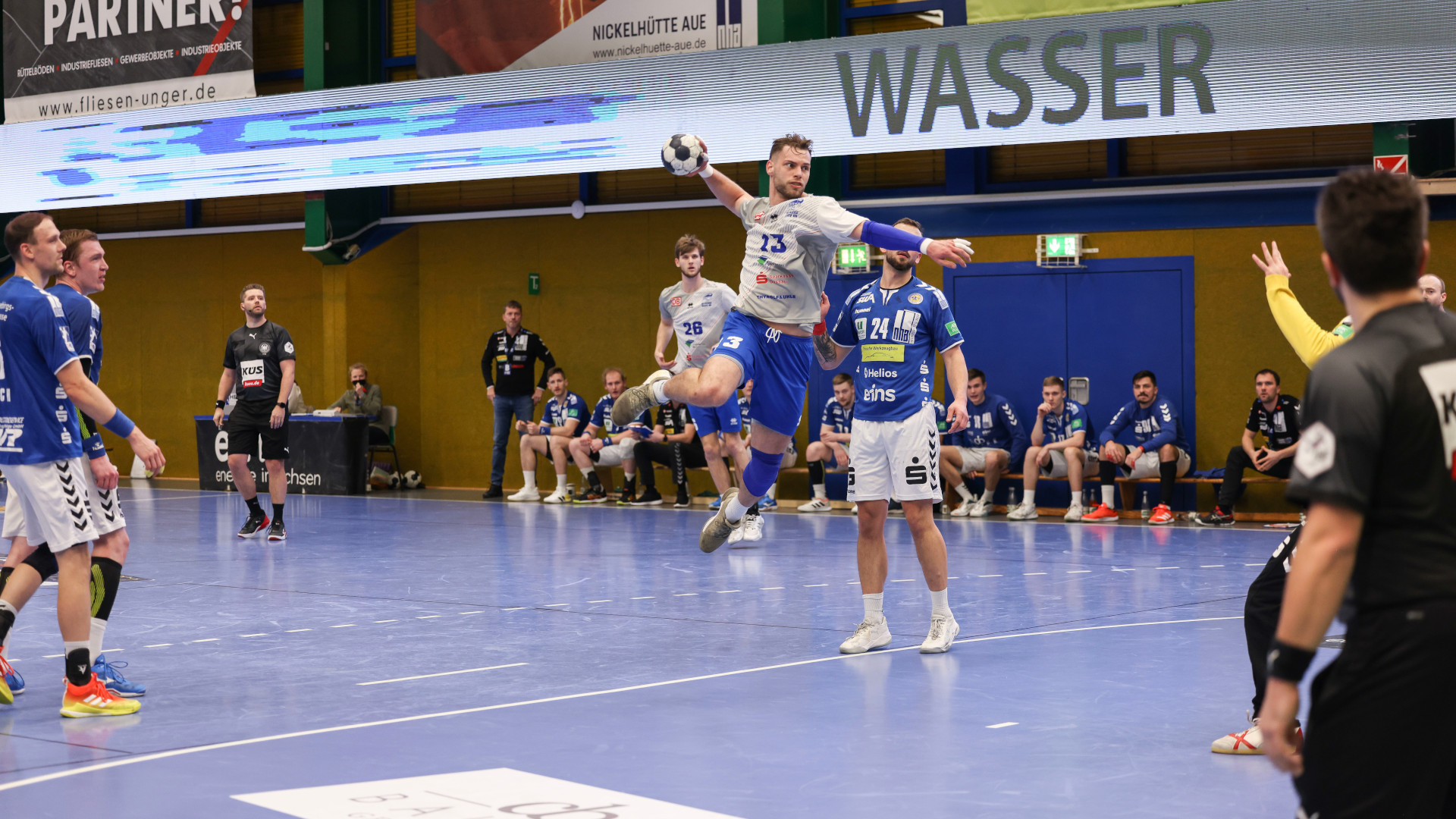 Tim Bielzer im Spiel gegen den EHV Aue im Dezember 2021
