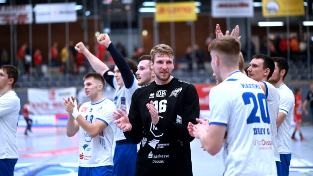 Die Biber nach dem Sieg bei der HSG Nordhorn-Lingen Saison 2022/23